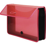 Lion EXPAND-N-FILE Letter File Wallet - 8 1/2" x 11" - 3" Expansion - Transparent Pink Product Image 