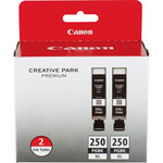 Canon PGI-250 XL Original High Yield Inkjet Ink Cartridge - Twin-pack - Pigment Black - 2 / Pack - Inkjet - High Yield Product Image 