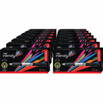 BIC Mark-it Fine Point Permanent Markers - Fine Marker Point - Retractable - Black Ink - Silver Barrel - 1 Dozen/Box Product Image 