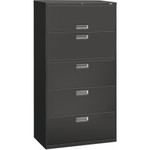 HON Brigade 600 H685 Lateral File - 67" Height x 36" Width x 18" Depth - 5 - Finish: Charcoal Product Image 