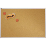 Natural Cork Bulletin Board, 96 X 48, Anodized Aluminum Frame (QRTECKA408) Product Image 