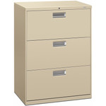 HON Brigade 600 H673 Lateral File - 40.9" Height x 30" Width x 18" Depth - 3 - Finish: Putty Product Image 