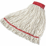 Rubbermaid Commercial 5" Headband Shrinkless Wet Mop - Medium - Shrinkless, Chemical Resistant, Durable - Cotton, Yarn, Synthetic, PVC - White Product Image 
