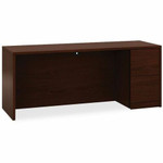HON 10500 H105903R Pedestal Credenza - 29.5" Height x 72" Width x 24" Depth - 2 x File Drawer(s)Right Side - Flat Edge - Finish: Mahogany Product Image 