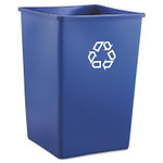 Rubbermaid Commercial Untouchable Square Recycling Container - 35 gal Capacity - (RCP395873BLU) Product Image 