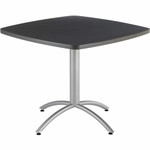 Iceberg CafeWorks 36" Square Cafe Table - Melamine Square Top - Powder Coated Base - 1.13" Table Top Thickness - 30" Height x 36" Width x 36" Depth - Assembly Required Product Image 