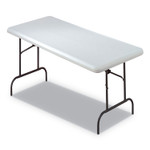 AbilityOne 7110016716417, SKILCRAFT Blow Molded Folding Tables, Rectangular, 30w x 60d x 29h, Platinum Product Image 