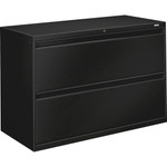 HON 800 Series Full-Pull Locking Lateral File - 2-Drawer - 42" Width x 19.3" Depth x 28.4" Height - 2 x Drawer(s) - Lateral - Black Product Image 