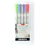 Zebra MILDLINER Dual Ended Brush Pen & Marker Set - Fine Marker Point - (ZEB79205) Product Image 
