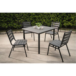 Lorell Faux Wood Outdoor Chairs - Charcoal Gray Seat Color - (LLR42687) Product Image 