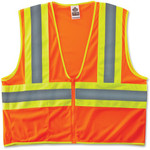 Ergodyne Class 2 Two-tone Orange Vest - 2-Xtra Large/3-Xtra Large - Orange - Reflective, Machine Washable, Lightweight, Pocket, Zipper Closure Product Image 