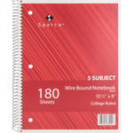 Sparco Wirebound College Ruled Notebooks - 180 Sheets - (SPR83255BD) Product Image 