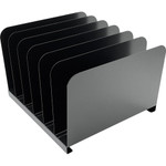 Huron Vertical Desk Organizer - 6 Compartment(s) - Vertical - 8" Height x 11" Width x 12" Depth - Durable - Black Product Image 