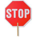 Tatco STOP / SLOW 2-sided Handheld Sign - Print/Message "STOP/SLOW" - (TCO17530) Product Image 