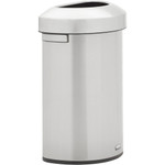 Rubbermaid Commercial Refine Half-Round Waste Container - 16 gal Capacity - Half-round - Ergonomic Handle, Non-skid, Fingerprint Resistant, Durable - 29.5" Height x 12.4" Width x 18.2" Depth - Metal Product Image 
