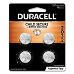 Duracell Lithium Coin Batteries With Bitterant, 2032, 4/Pack View Product Image