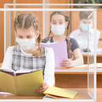 MasterVision Desktop Divider Glass Barrier - Aluminum - (BVCGL07219101) Product Image 