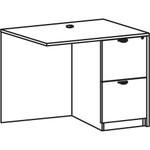 Lorell Prominence 2.0 Right Return - 29" Height x 42" Width x 24" Depth, x 1" Thickness Top - 2 x File Drawer(s) - Band Edge - Material: Particleboard - Finish: Gray Elm, Thermofused Melamine (TFM), Laminate Product Image 