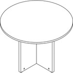 Lorell Prominence 2.0 Round Laminate Conference Table - 29" Height x 42" Diameter, x 1" Thickness Top - Material: Particleboard - Finish: Gray Product Image 