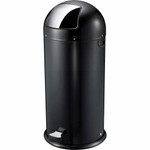 Genuine Joe 13.5 Gallon Pedal Receptacle Bin - 13.50 gal Capacity - Foot Pedal, Easy to Clean - 37.4" Height x 17.5" Diameter - Steel - Black Product Image 