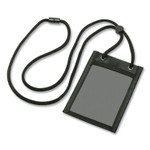 AbilityOne 8455016926541, SKILCRAFT Credential Holder, Vertical, 2.75 x 4, Black/Clear, 25/Box Product Image 