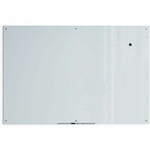 U Brands Magnetic Glass Frameless Dry-Erase Board - 72" (6 ft) Width x 48" (4 ft) Height - Frosted White Tempered Glass Surface - Rectangle - Horizontal/Vertical - Magnetic Product Image 
