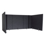 Lumeah Adjustable Desk Screen with Returns, 48 to 78 x 29 x 26.5, Polyester, Ash View Product Image