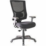 Lorell Conjure High-Back Swivel/Tilt Office Chair - Fabric, Polyurethane, Molded Foam Seat Material - High Back - Black - Armrest Product Image 