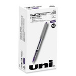 uniball VISION Rollerball Pen, Stick, Fine 0.7 mm, Violet Ink, Silver/Violet/Clear Barrel, Dozen Product Image 