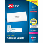 Avery Easy Peel Address Labels - 1" Width x 4" Length - Permanent Adhesive - Rectangle - Laser - White Product Image 