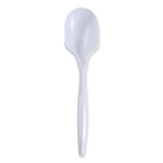 Boardwalk Mediumweight Wrapped Polypropylene Cutlery, Soup Spoon, White, 1,000/Carton (BWKSSMWPPWIW) View Product Image