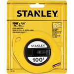 Stanley Measuring Tapes - 100 ft Length x 0.4" Width - 1/8 Graduations - Imperial Measuring System - Plastic, Polymer - Yellow Product Image 