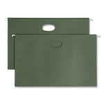 Smead Hanging Pockets with Full-Height Gusset, 1 Section, 1.75" Capacity, Legal Size, Standard Green, 25/Box Product Image 
