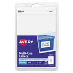 Avery Removable Multi-Use Labels, Inkjet/Laser Printers, 2 x 4, White, 2/Sheet, 50 Sheets/Pack, (5444) View Product Image
