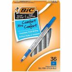 BIC Round Stic Grip Ballpoint Pen - 1.2 mm Medium Pen Point - Blue Ink - Brass Tip Product Image 