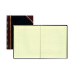 Rediform Black Texhide Cover Record Books - 300 Sheet(s) - Thread Sewn - 8.37" x 10.37" Sheet Size - Black - Green Sheet(s) Product Image 