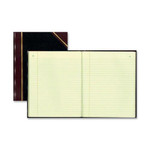 Rediform Black Texhide Cover Record Books - 150 Sheet(s) - Thread Sewn - 8.37" x 10.37" Sheet Size - Black - Green Sheet(s) Product Image 