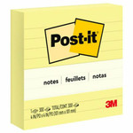 Post-it Lined Notes - 300 - 4" Flag/Note Width x 4" Flag/Note Length - Square - 300 Sheets per Pad - Ruled Product Image 