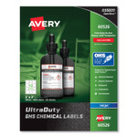 Avery UltraDuty GHS Chemical Waterproof and UV Resistant Labels, 2 x 2, White, 12/Sheet, 50 Sheets/Pack View Product Image