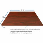 Lorell Hospitality/Conference Tabletop - 36" Width x 1" Thickness x 36" Length - Band Edge - Mahogany Table Top - Sturdy - For Reception Area, Conference Table, Breakroom, Lobby, Meeting, Office Product Image 