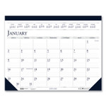 House of Doolittle Recycled Two-Color Perforated Monthly Desk Pad Calendar, 22 x 17, Blue Binding/Corners, 12-Month (Jan-Dec): 2024 View Product Image