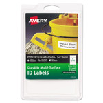 Avery Durable Permanent Multi-Surface ID Labels, Inkjet/Laser Printers, 1.25 x 3.5, White, 4/Sheet, 10 Sheets/Pack (AVE61522) View Product Image