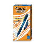 BIC Soft Feel Ballpoint Pen, Retractable, Medium 1 mm, Blue Ink, Blue Barrel, Dozen (BICSCSM11BE) View Product Image