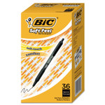 BIC Soft Feel Ballpoint Pen Value Pack, Retractable, Medium 1 mm, Black Ink, Black Barrel, 36/Pack (BICSCSM361BK) View Product Image
