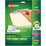 Avery Removable Laser/Inkjet Filing Labels - 2/3" Width x 3 7/16" Length - Removable Adhesive - Rectangle - Inkjet, Laser - Matte Product Image 