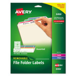 Avery Removable File Folder Labels with Sure Feed Technology, 0.66 x 3.44, White, 30/Sheet, 25 Sheets/Pack AVE6466 (AVE6466) View Product Image