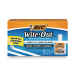 BIC Wite-Out Quick Dry Correction Fluid, 20 mL Bottle, White, 3/Pack (BICWOFQD324) View Product Image