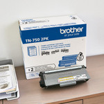Brother TN-750 Original High Yield Laser Toner Cartridge - Twin-pack - Black - 2 / Box Product Image 