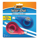 BIC Wite-Out EZ Correct Correction Tape, Non-Refillable, Blue/Orange Applicators, 0.17" x 472", 2/Pack (BICWOTAPP21) View Product Image