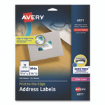 Avery Vibrant Laser Color-Print Labels w/ Sure Feed, 1.25 x 2.38, White, 450/Pack View Product Image